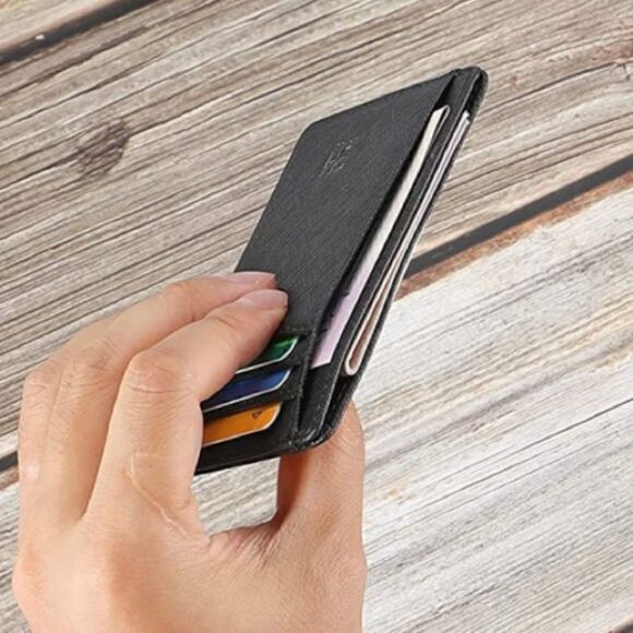 Leather Compact Card Holder Wallet - Picture 2 of 3